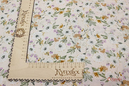 Штапель Летняя пора цв.телесно-бежевый, ш.1.42м, вискоза-100%, 90гр/м.кв - Купава фото 2