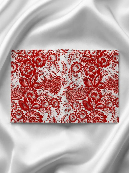Кожаная обложка для паспорта с принтом wh-LeatherCover-olga-RedFlowers_WhiteBackground - Sergio valentini фото 2