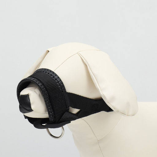 Недоуздок-намордник для собак с подкладом, размер S, ОM 12-24 см, ОШ 11-18 см, черный - Пижон фото 2