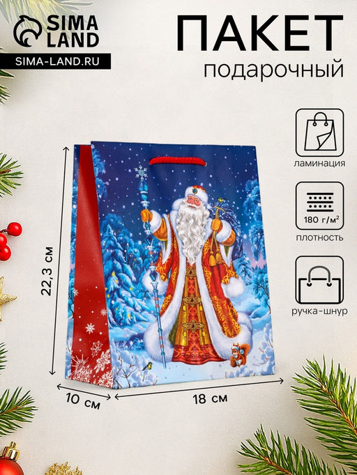 Цена за 2 шт. Пакет подарочный новогодний ламинированный, «Новогодний набор », 18×10×22.3 см