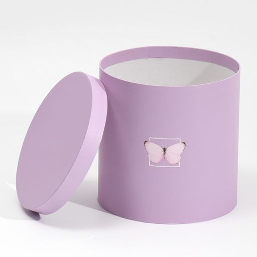 Набор круглых подарочных коробок 5 в 1 Бабочки, 23 23 25 15 15 15 см - Дарите счастье фото 25