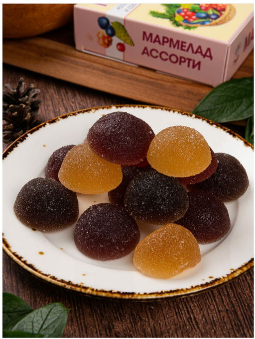 Мармелад Ассорти (из сосновой шишки, из морошки, из черники, из брусники, из лесных ягод) 150 г