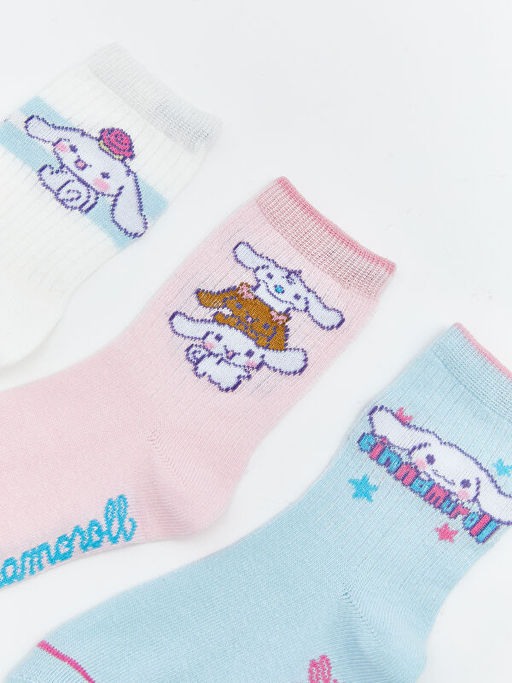 Cinnamoroll Desenli K?z ?ocuk Soket ?orap 3l?