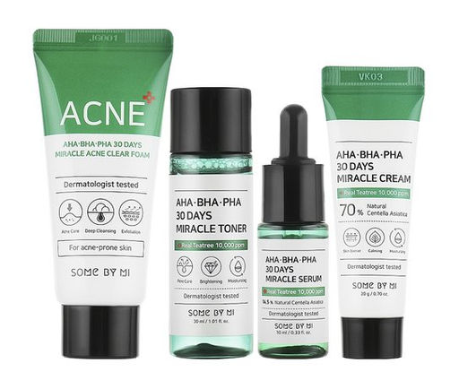 Some By Mi AHA-BHA-PHA 30 Days Miracle AC S.O.S KIT (4components) - Набор с кислотами для проблемной кожи