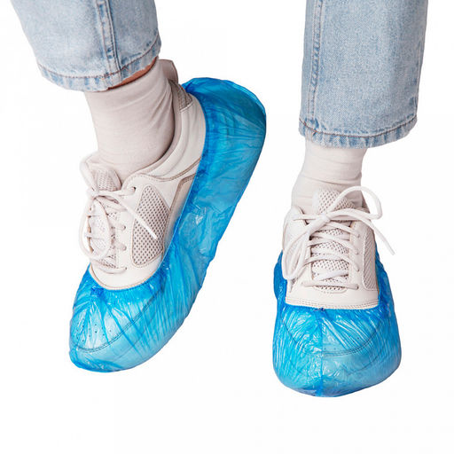 Бахилы Стандарт 39х14см, медицинские, одноразовые, 22мкм, пленка ПНД, синий, Elegreen (Россия) В евроблоке 1000шт - Домашняя мода фото 3