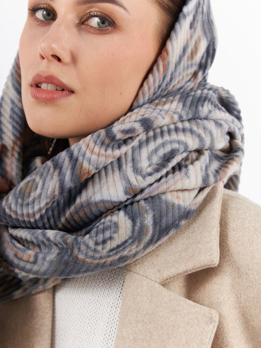 Большой, мягкий, тонкий и очень нежный двусторонний палантин с рисунком - Tantino фото 2