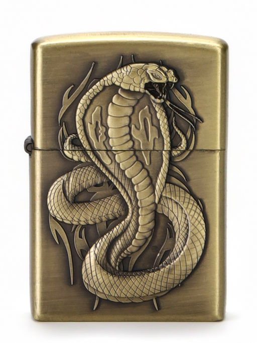 Подарочный набор 2 в 1 «Змея»: рюмка-перевёртыш 30 мл, зажигалка, металл, стекло