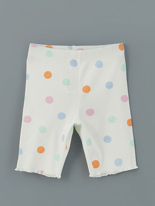 Puantiyeli Bask?l? K?z ?ocuk Tayt 2li