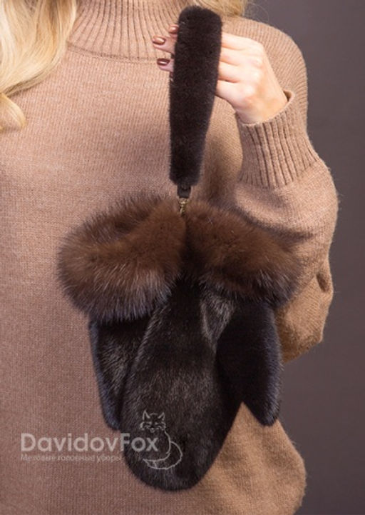 Варежки норка блэк соболь