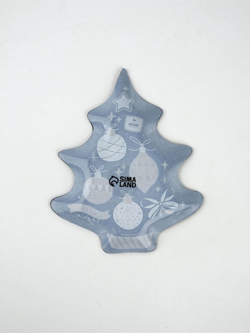Блюдо новогоднее плоское «С Новым годом. Игрушки», 19.5×16.5 см