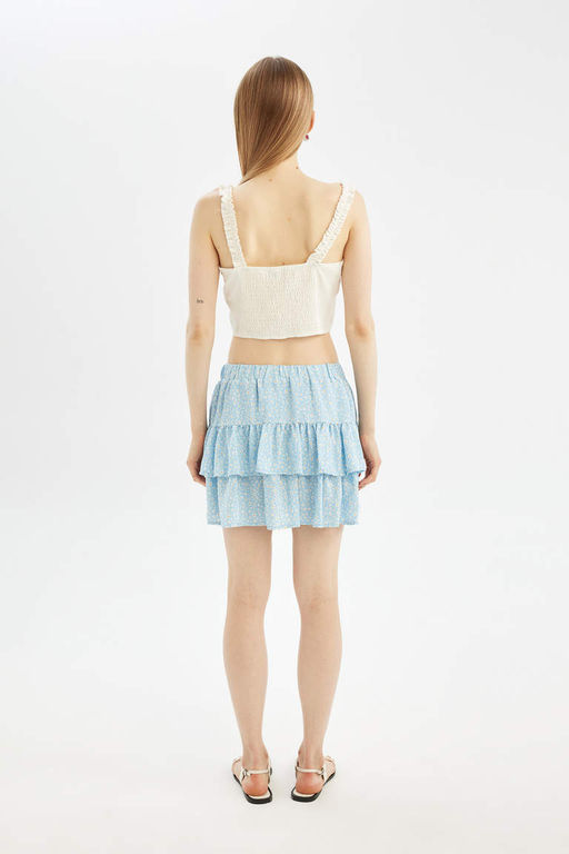 Марокканская мини-юбка с крутым принтом и высокой талией - Defacto фото 5