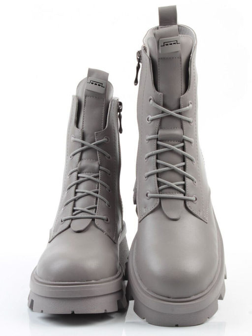 04-M3-2171 GRAY Ботинки зимние женские (натуральная кожа, натуральный мех)