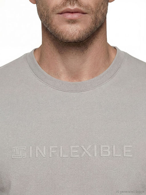 Bisiklet Yaka Bask?l? Penye Erkek Ti??rt