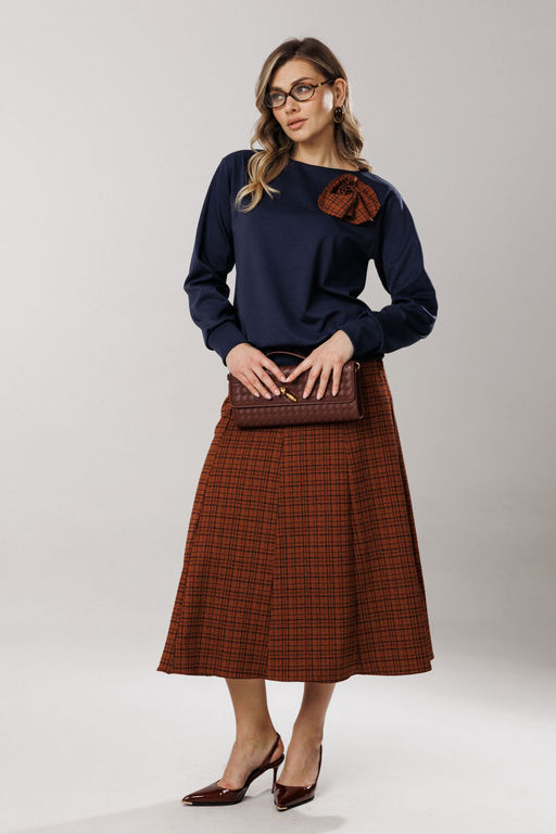 Костюм Lars Style 1205 синий; терракотово-синий принт