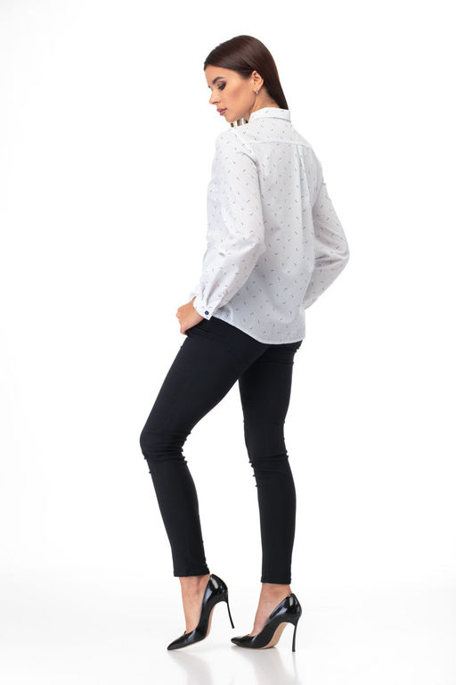 Рубашка ANELLI 738 белый с синим принтом  фото 4