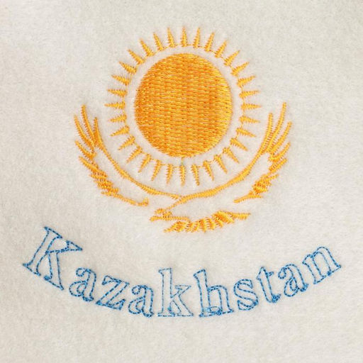 Шапка для бани с вышивкой Kazakhstan - Добропаровъ фото 2