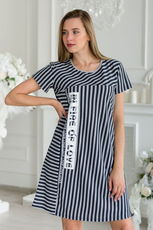 Туника женская из кулирки Флоренция темно-синий - Амадэль фото 7