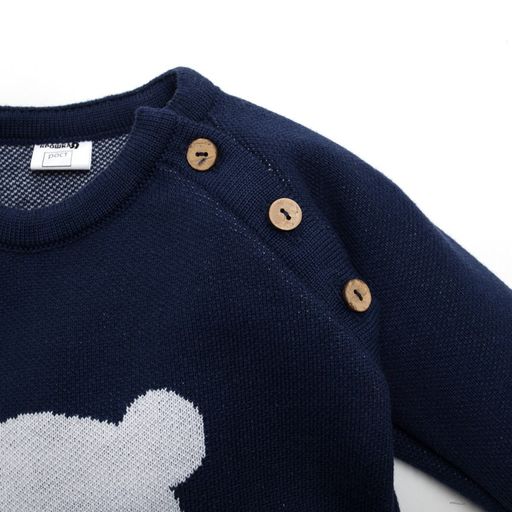 Комбинезон вязаный Крошка Я Мишка рост 74-80 см, цвет синий фото 3