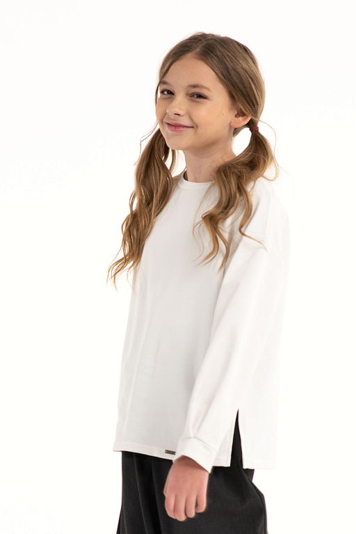 Молочный школьный свитшот Mooriposh, модель 1606 фото 2