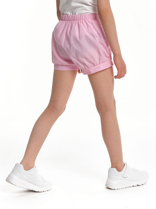 Шорты для девочки в клетку UD 6466 розовый - Mini maxi фото 2