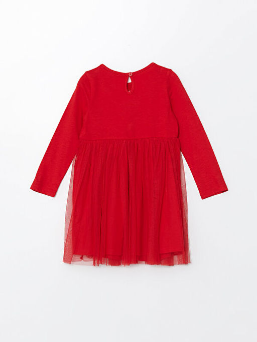 Bisiklet Yaka Y?lba?? Temal? K?z ?ocuk Elbise