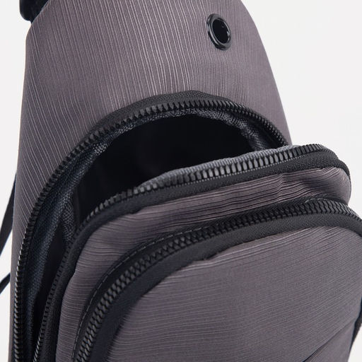 Сумка слинг мужская из текстиля, отверстие для наушников, цвет серый - Simaland фото 5