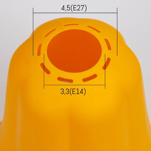 Цена за 2 шт. Плафон универсальный "Цветок"  Е14/Е27 желтый 14х14х13см