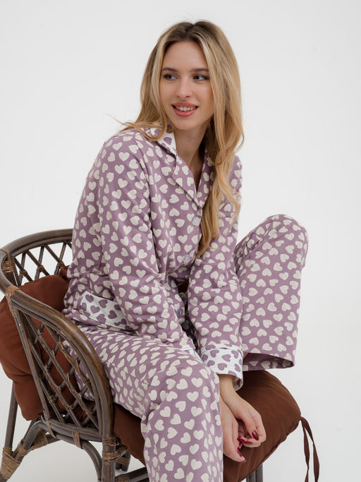 Пижама женская из футера Салли молочный