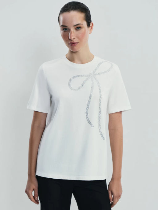 Футболка с бантом из блесток / Zarina