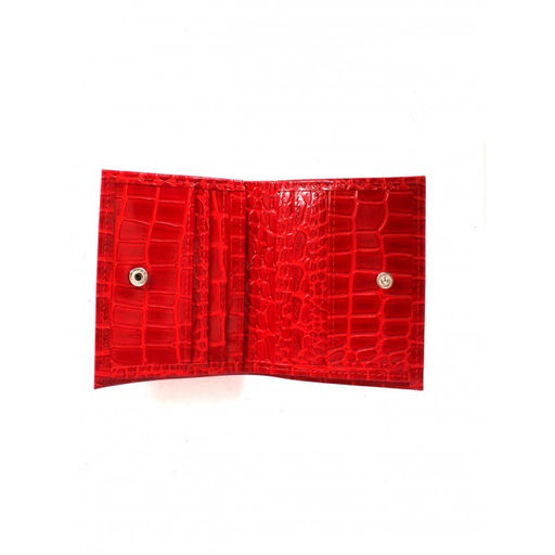 Портмоне женское Croco-ПР-905 натуральная кожа 2 отд, 8 карм, красный крокодил (203) 264619  фото 3