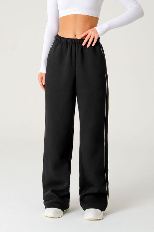 Арт. 7904 Брюки оверсайз с начесом 44-48 (3 шт) Цвет:черный