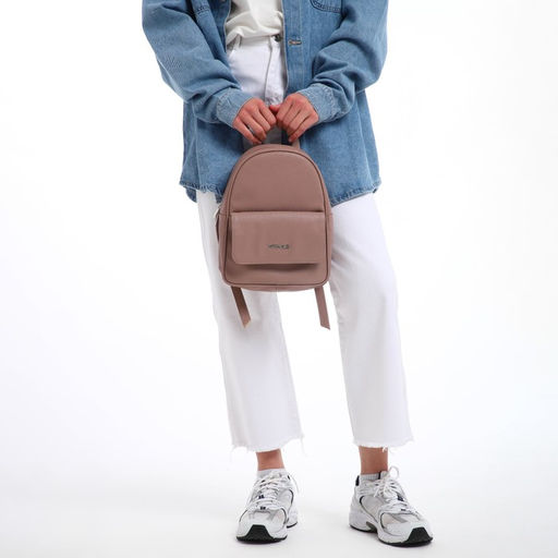 Рюкзак-мини женский TEXTURA, на молнии, размер 22×10×28 см, пудровый