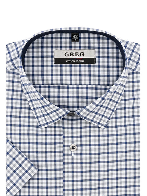Сорочка мужская короткий рукав GREG 325/207/2123/ZN/1 STRETCH