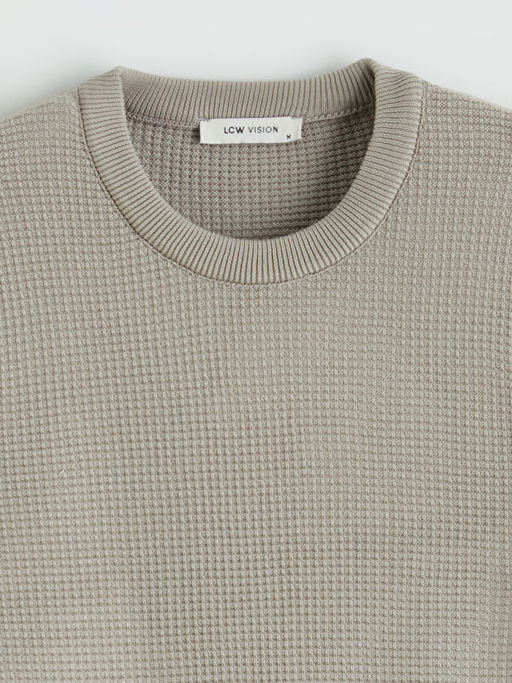 Petek Dokulu Bisiklet Yaka Erkek Triko Kazak