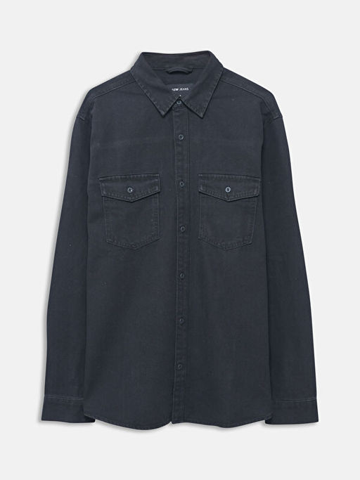 Regular Fit Uzun Kollu Erkek Jean G?mlek