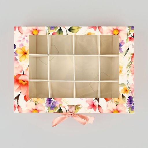 Цена за 5 шт. Коробка под 12 конфет с ячейками С любовью 18.5?13.5?3.5 см