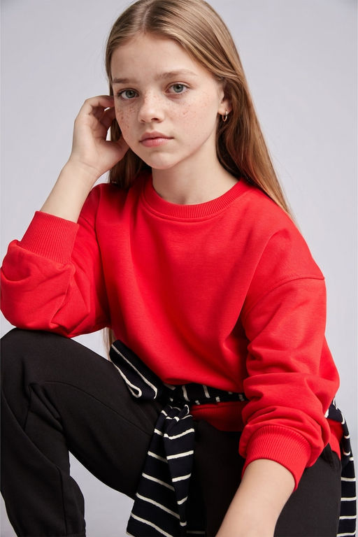 Relaxed Fit Sweatshirt K_z _ocuk