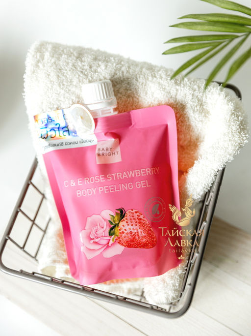 Гель-скатка д/тела "Клубника и Роза" BABY BRIGHT 200 мл