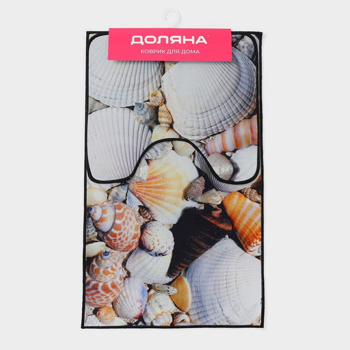 Коврики для ванной и туалета Доляна Ракушки, 2 шт: 40?45 см, 45?75 см  фото 8