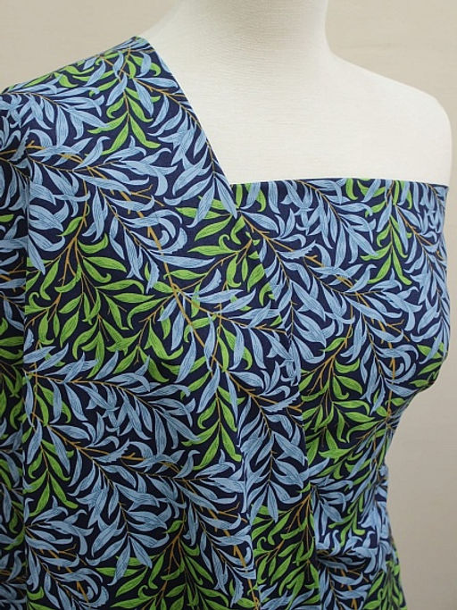 Импорт. хлопок Ивушка цв.сине-голубой, ш.1.45м, хлопок-100%, 100гр/м.кв - Купава фото 4