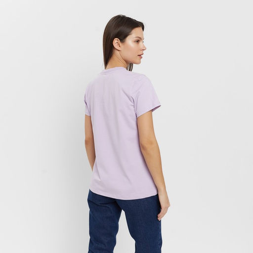 Футболка однотонная женская MINAKU: Basic line, лавандовая, размер 42