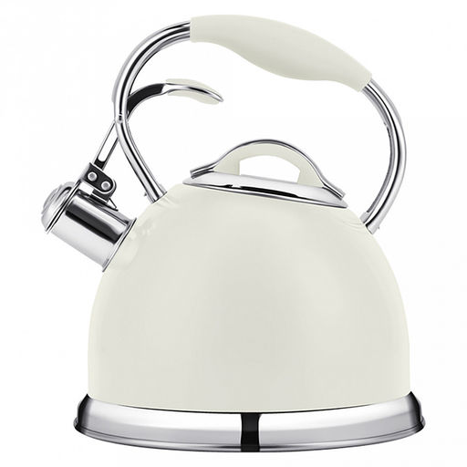 Чайник из нержавеющей стали "Linea Tea" 3л, д20,5см, h24см, со свистком, многослойное капсульное дно, нескользящая ручка, цветная коробка, "Regent" (Китай) Подходит для всех видов плит, включая индукционную