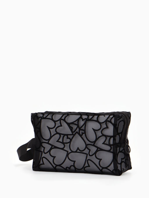 Косметичка дор Сердца 21*9,5*13, отд на молнии, черный