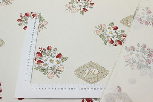 Сатин Лесной букетик цв.светлый персик, ш.2.35м, хлопок-100%, 110гр/м.кв - Купава фото 4