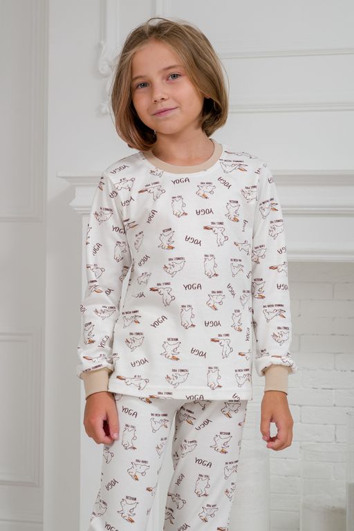Пижама детская из интерлока Потешка кролик бежевый - Амадэль фото 6