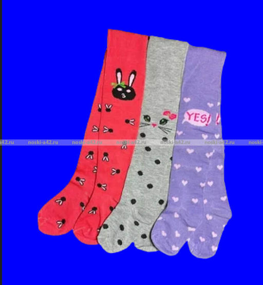 Цена за 12 шт. BFL колготки детские с рисунком на девочек ассорти