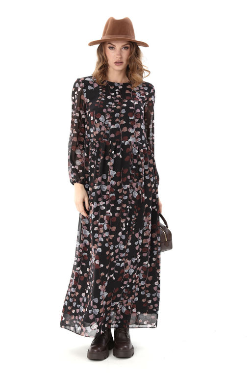 Платье NIKVA н801-7 листья мультиколор  фото 7