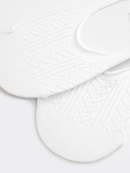 Цена за 5 пар! Женские ажурные подследники белого цвета с нанесением силикона - Mark formelle фото 4