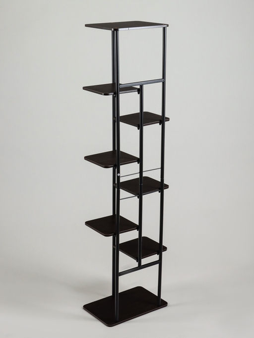 Подставка для цветов Greengo, 8 полок, 36×23×136 см, напольная, каркас металл, полки МДФ, чёрная