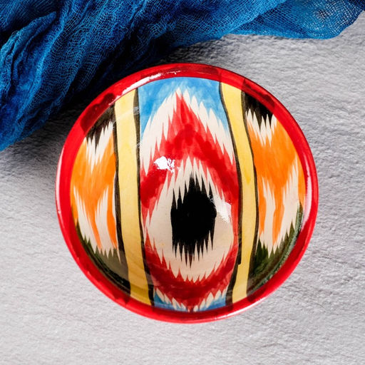 Пиала узбекская Риштанская Керамика «Атлас», 100 мл, d=8.5 см, разноцветная